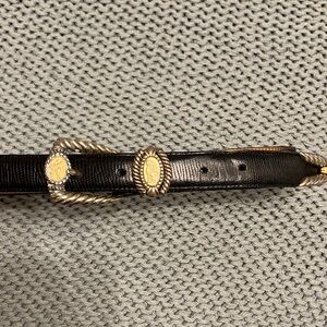 Brighton Dark Brown Belt with Gold Details